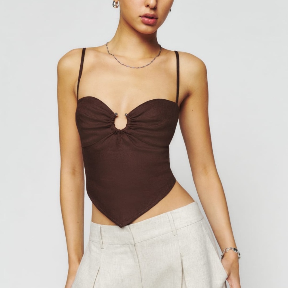 Reformation Sansa Linen Top